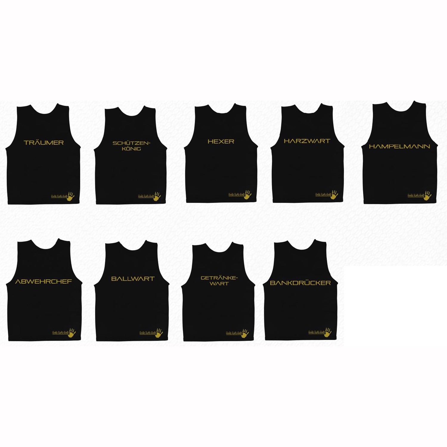 Select Markierungshemdchen Elite 10er-Set schwarz/gold