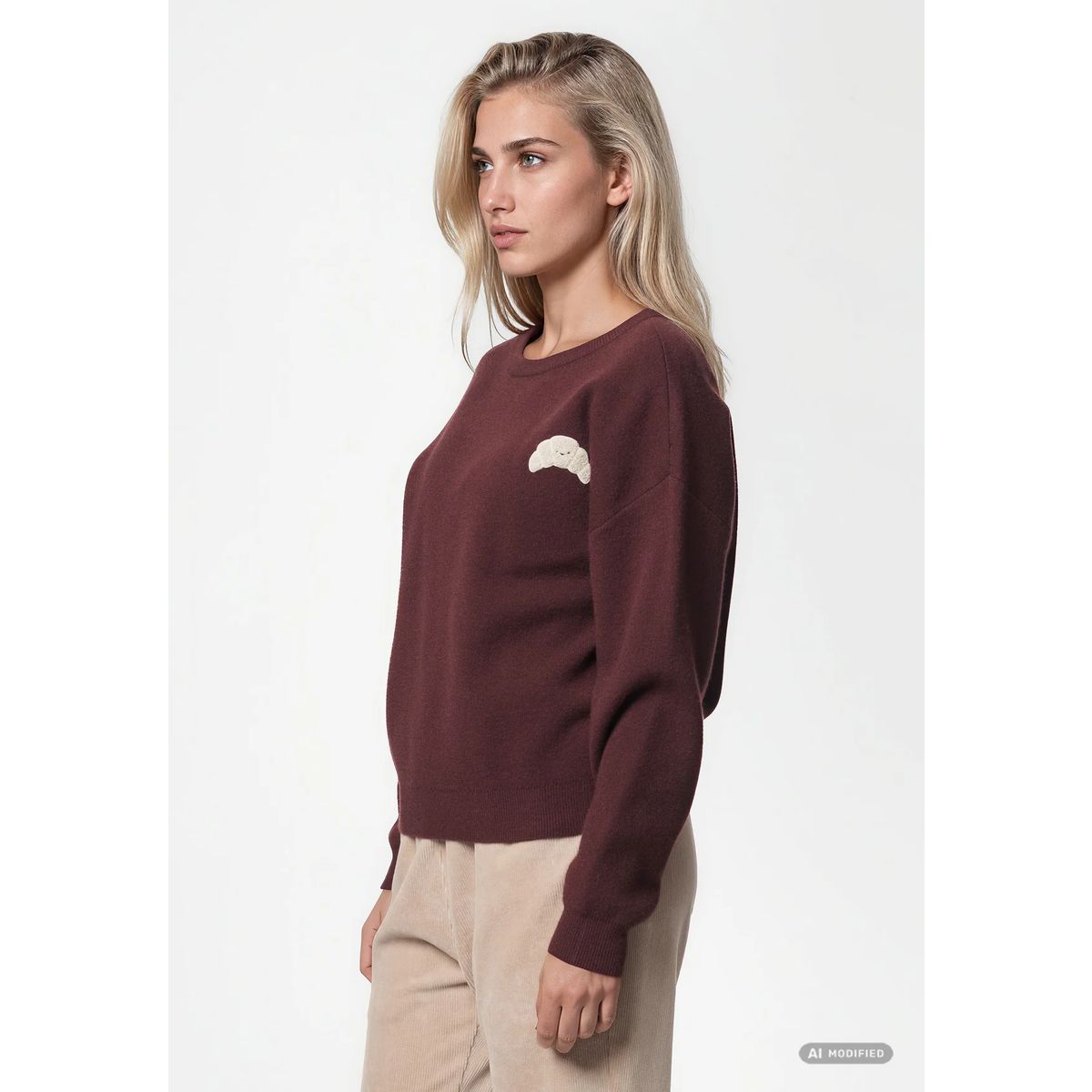 Kleinigkeit Smiley Hörnchen Wollma Pullover Damen