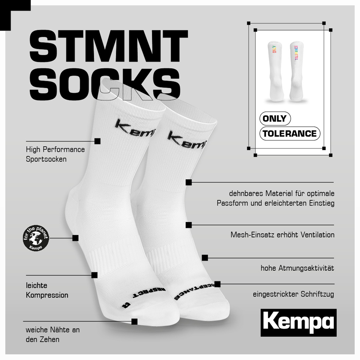 Kempa STMNT Socken "ONLY TOLERANCE"