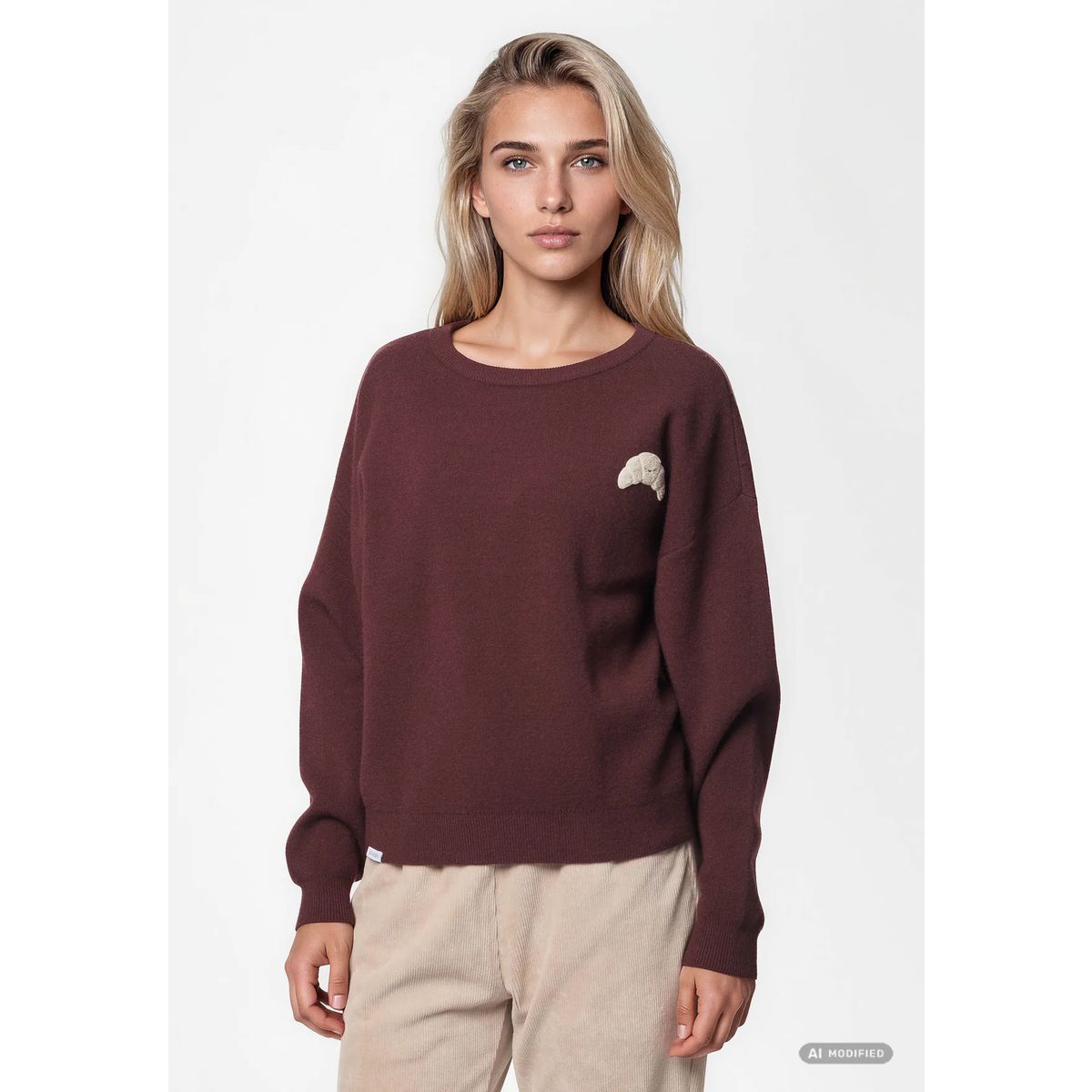 Kleinigkeit Smiley Hörnchen Wollma Pullover Damen